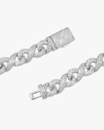10MM Moissanite Infinity Link Chain 14K Gold - White Gold