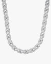 10MM Moissanite Infinity Link Chain 14K Gold - White Gold