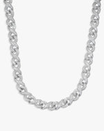 10MM Moissanite Infinity Link Chain 14K Gold - White Gold
