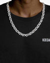 10MM Moissanite Infinity Link Chain 14K Gold - White Gold