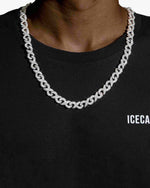 10MM Moissanite Infinity Link Chain 14K Gold - White Gold