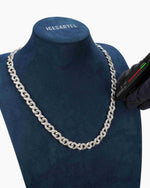 10MM Moissanite Infinity Link Chain 14K Gold - White Gold