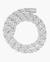 10MM Moissanite Infinity Link Chain 14K Gold - White Gold