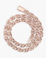 10MM Moissanite Infinity Link Chain 14K Gold - Rose Gold