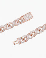 10MM Moissanite Infinity Link Chain 14K Gold - Rose Gold