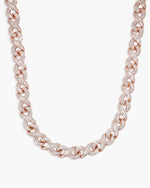 10MM Moissanite Infinity Link Chain 14K Gold - Rose Gold