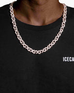 10MM Moissanite Infinity Link Chain 14K Gold - Rose Gold