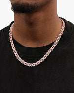 10MM Moissanite Infinity Link Chain 14K Gold - Rose Gold