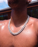 10MM Moissanite Infinity Link Chain 14K Gold - White Gold