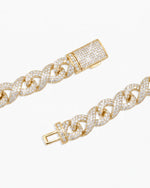 10MM Moissanite Infinity Link Chain 14K Gold - Yellow Gold