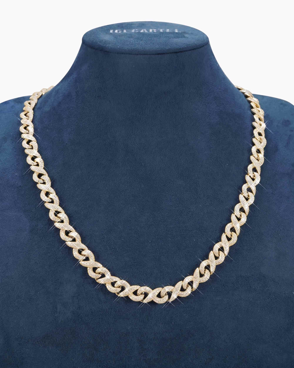 10MM Moissanite Infinity Link Chain 14K Gold - Yellow Gold