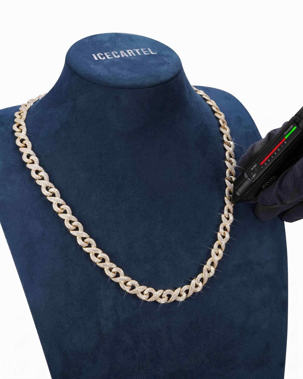 10MM Moissanite Infinity Link Chain 14K Gold - Yellow Gold