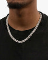 10MM Moissanite Infinity Link Chain 14K Gold - White Gold