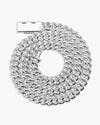10MM Moissanite Prong Miami Cuban Link Chain 14K Gold - White Gold