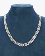 10MM Moissanite Prong Miami Cuban Link Chain 14K Gold - White Gold