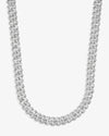 10MM Moissanite Prong Miami Cuban Link Chain 14K Gold - White Gold