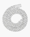 10MM Moissanite Prong Miami Cuban Link Chain 14K Gold - White Gold