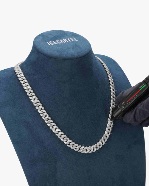 10mm moissanite miami cuban link chain 10k white gold icecartel test