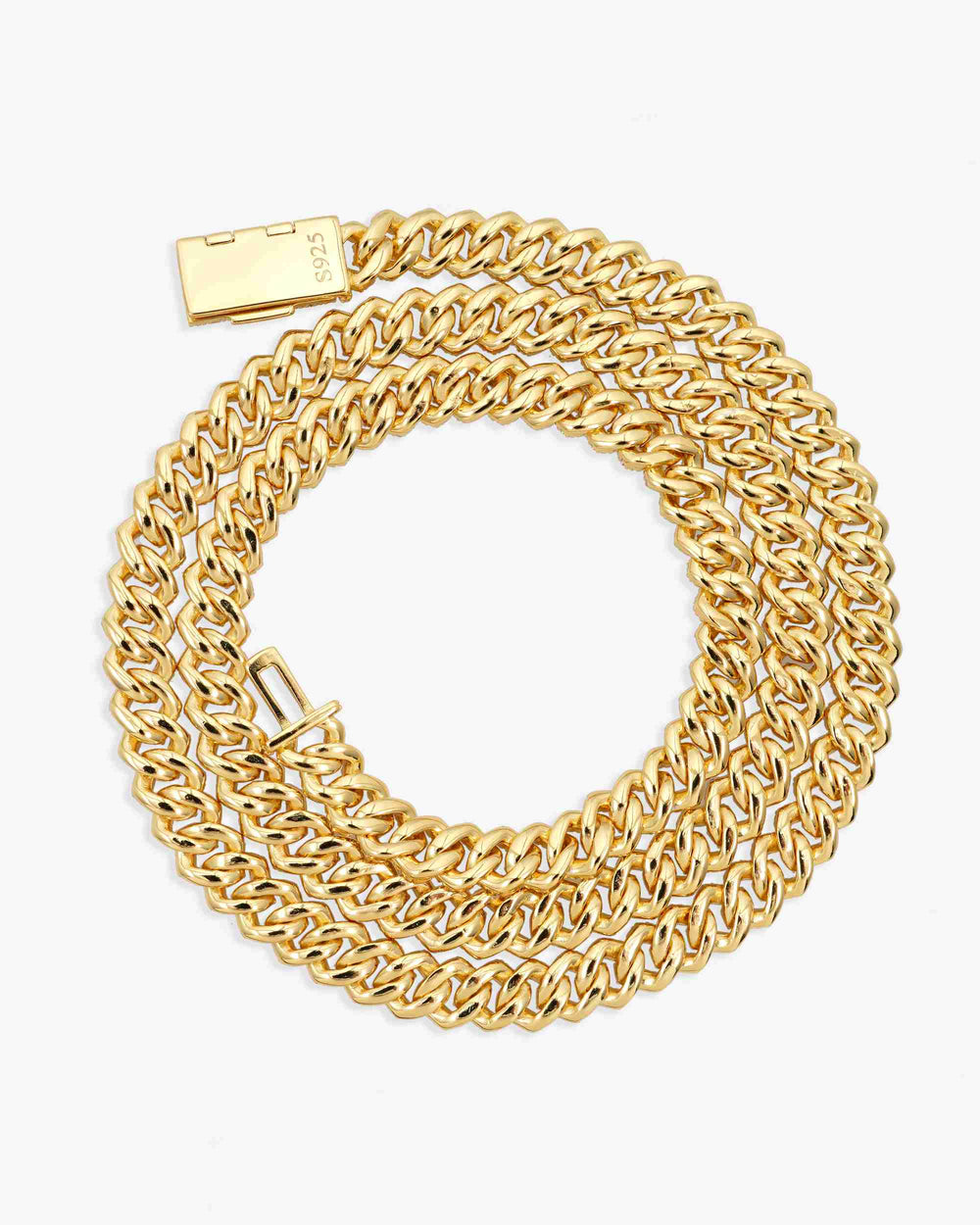 10MM Moissanite Prong Miami Cuban Link Chain 14K Gold - Yellow Gold