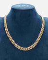 10MM Moissanite Prong Miami Cuban Link Chain 14K Gold - Yellow Gold