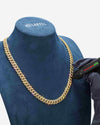 10MM Moissanite Prong Miami Cuban Link Chain 14K Gold - Yellow Gold