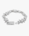 10MM Moissanite Spiked Infinity Link Bracelet 14K Gold - White Gold