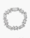 10MM Moissanite Spiked Infinity Link Bracelet 14K Gold - White Gold