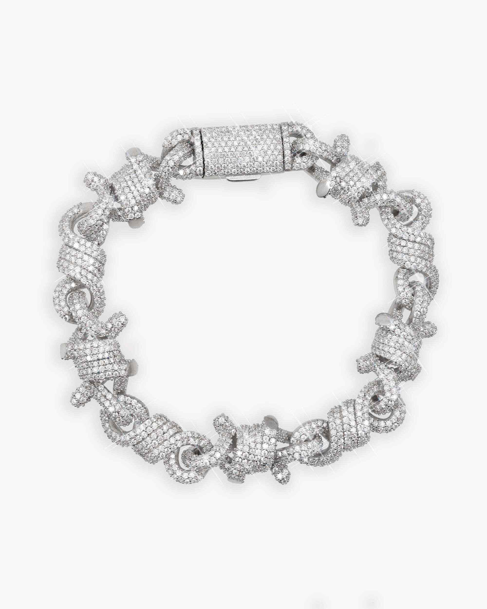 10mm moissanite spiked infinity link bracelet 14k gold icecartel main