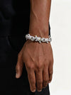 10MM Moissanite Spiked Infinity Link Bracelet 14K Gold - White Gold