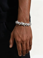 10MM Moissanite Spiked Infinity Link Bracelet 14K Gold - White Gold