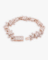 10MM Moissanite Spiked Infinity Link Bracelet 14K Gold - Rose Gold