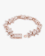 10MM Moissanite Spiked Infinity Link Bracelet 14K Gold - Rose Gold