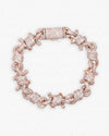 10MM Moissanite Spiked Infinity Link Bracelet 14K Gold - Rose Gold
