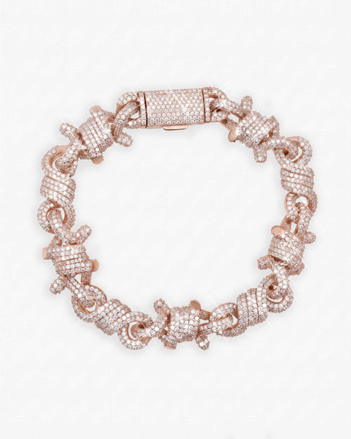 10mm moissanite spiked infinity link bracelet 14k gold icecartel rose main