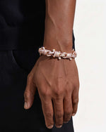 10MM Moissanite Spiked Infinity Link Bracelet 14K Gold - Rose Gold