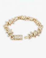10MM Moissanite Spiked Infinity Link Bracelet 14K Gold - Yellow Gold