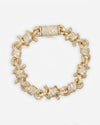 10MM Moissanite Spiked Infinity Link Bracelet 14K Gold - Yellow Gold
