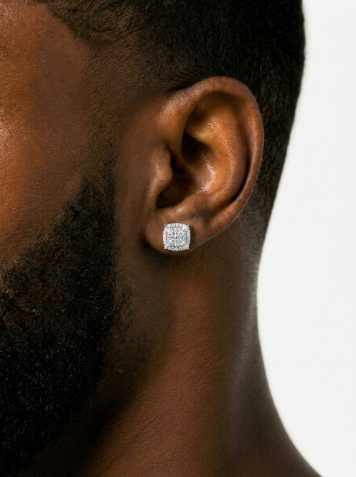 10mm moissanite square layer stud earrings icecartel model new