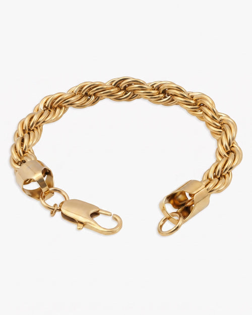 10mm rope bracelet 14k gold icecartel lock new