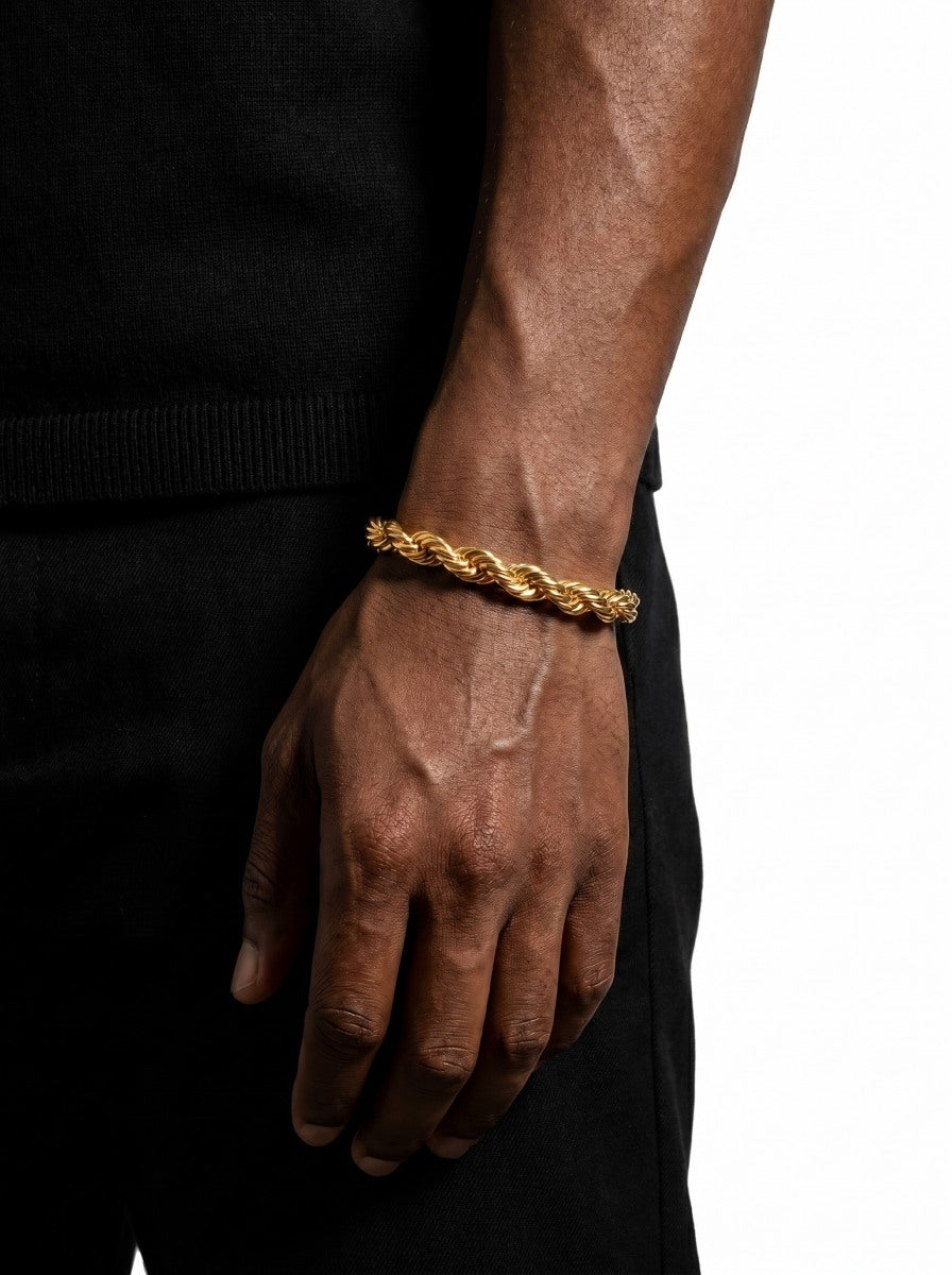10mm rope bracelet 14k gold icecartel model new