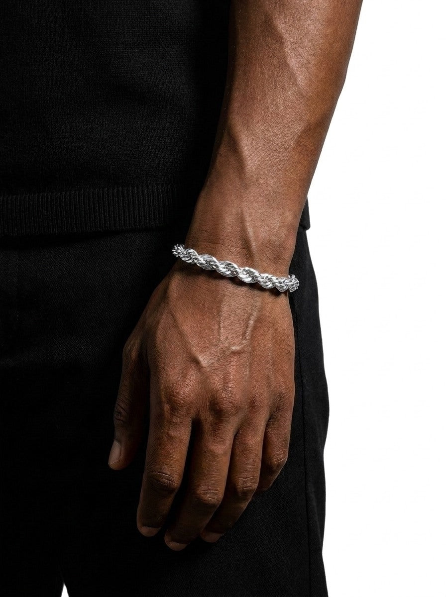 10mm rope bracelet silver icecartel model new