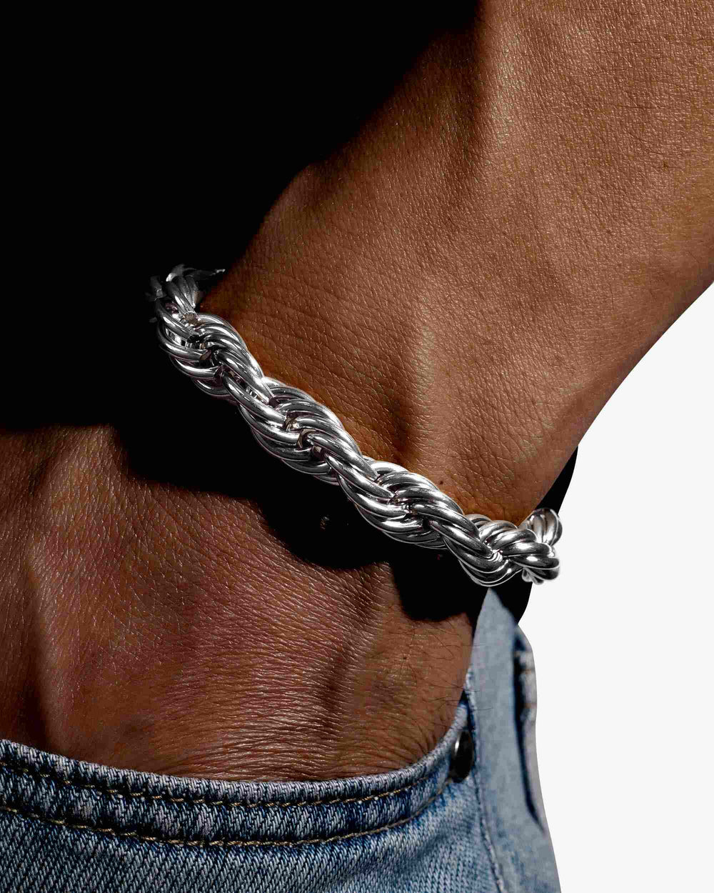 10mm rope bracelet silver icecartel model