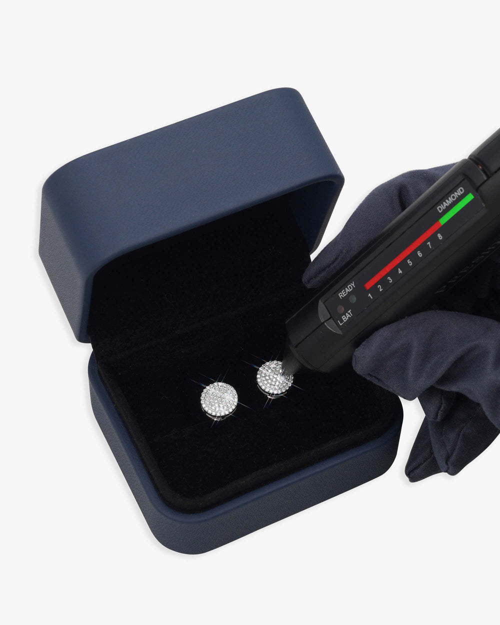 10MM Signet Moissanite Earrings 14K Gold - White Gold