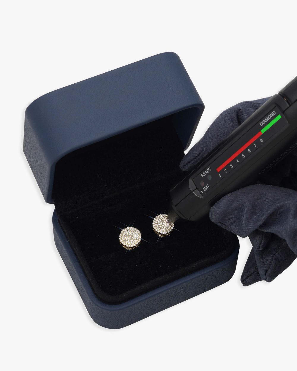 10MM Signet Moissanite Earrings 14K Gold - Yellow Gold