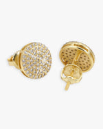 10MM Signet Moissanite Earrings 14K Gold - Yellow Gold