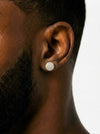 10MM Signet Moissanite Earrings 14K Gold - Yellow Gold