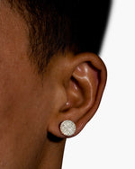 10MM Signet Moissanite Earrings 14K Gold - Yellow Gold