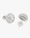 10MM Snowball Moissanite Earrings 14K Gold - White Gold