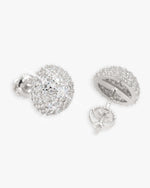 10MM Snowball Moissanite Earrings 14K Gold - White Gold