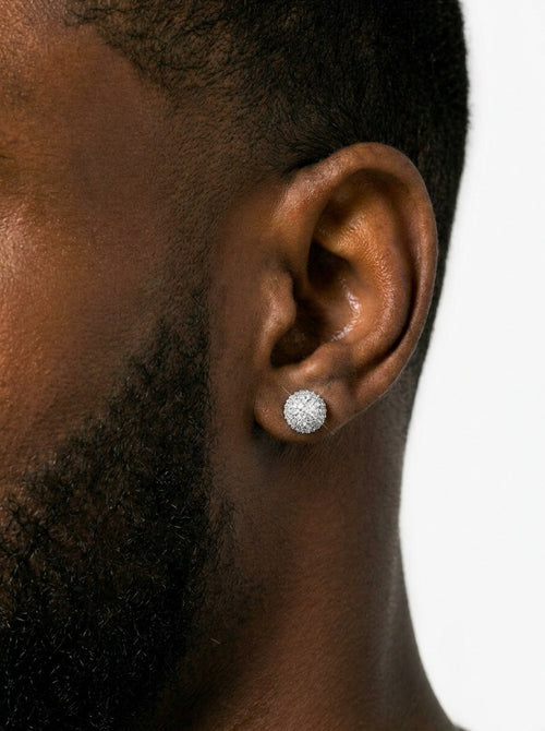 10mm snowball moissanite earrings 14k gold icecartel white model new